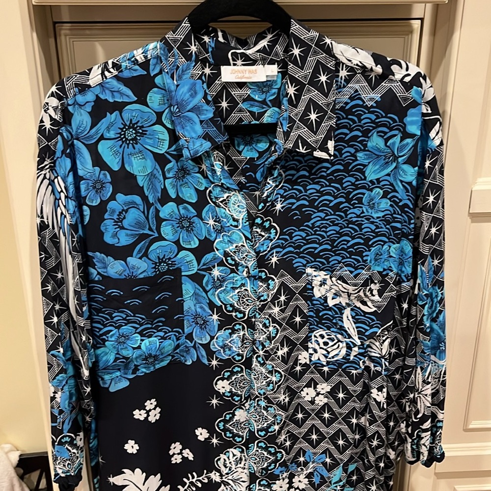 Johnny Was Button Down Tunic Size Large - image 2